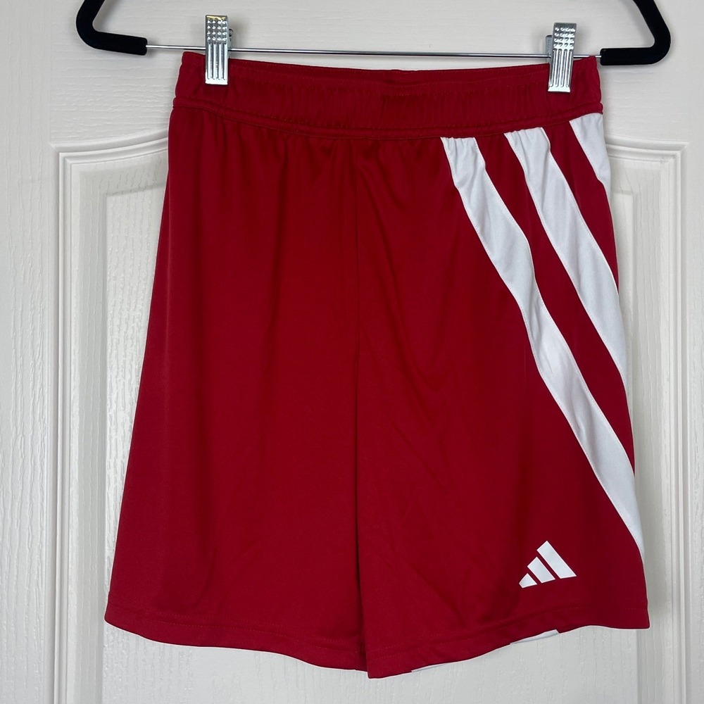 New w/ Tags Adidas Kids Fortore 23 Soccer Shorts Red Boys Large Sports Gym NWT